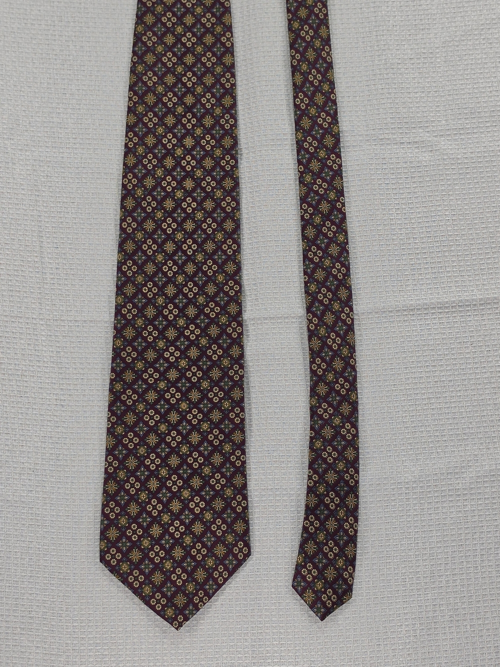 Christian Dior Monsieur Geometric Silk Tie Tie Maroon & Gold